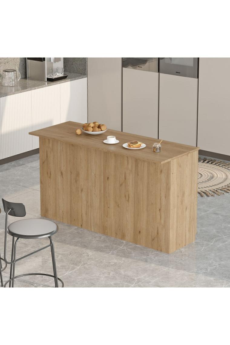 Yurudesign Orren Ada Mutfak Yemek Masası 4 Kapaklı 160CM Sepet Or1-S