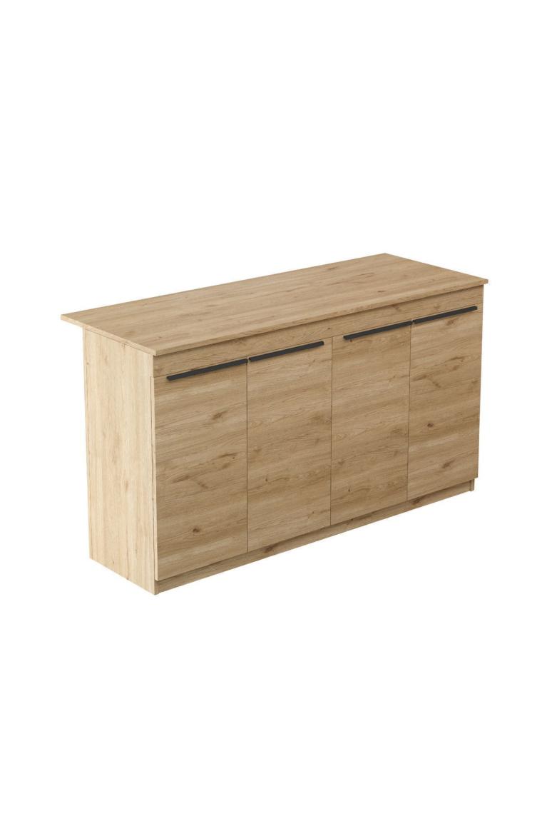 Yurudesign Orren Ada Mutfak Yemek Masası 4 Kapaklı 160CM Sepet Or1-S