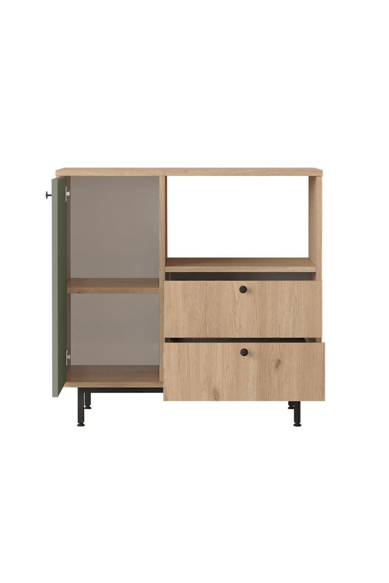 Yurudesign Royce Serisi Kahve Köşesi Çok Amaçlı Dolap Mutfak Dolabı Sepet-Ihlamur Yeşili Re1-Sy