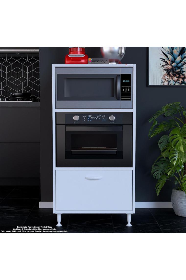 Modilayn SİLVA 59,6 x 119,2 x 56 cm Tek Kapaklı Ankastre Fırın ve Mutfak Dolabı