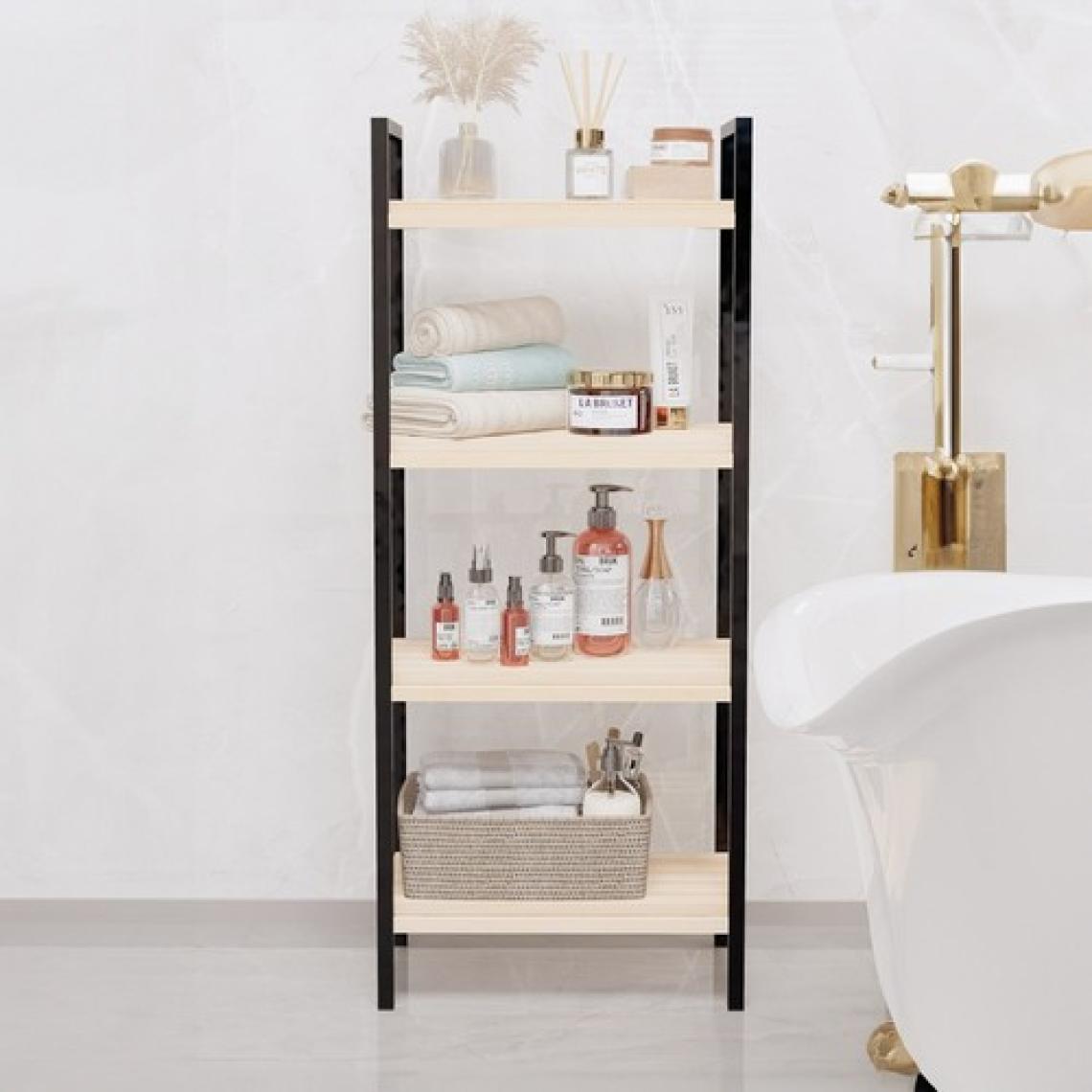 Bino Mutfak Banyo Dolabı Rafı Çok Amaçlı Raflar Ahşap Raflı Metal Ayakkabılık 4 Katlı