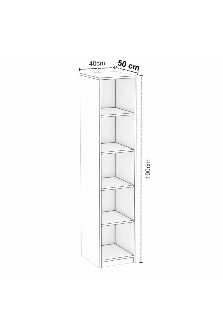 Dekorex MNT111-BEYAZ Kapaklı 5 Bölmeli Dolap