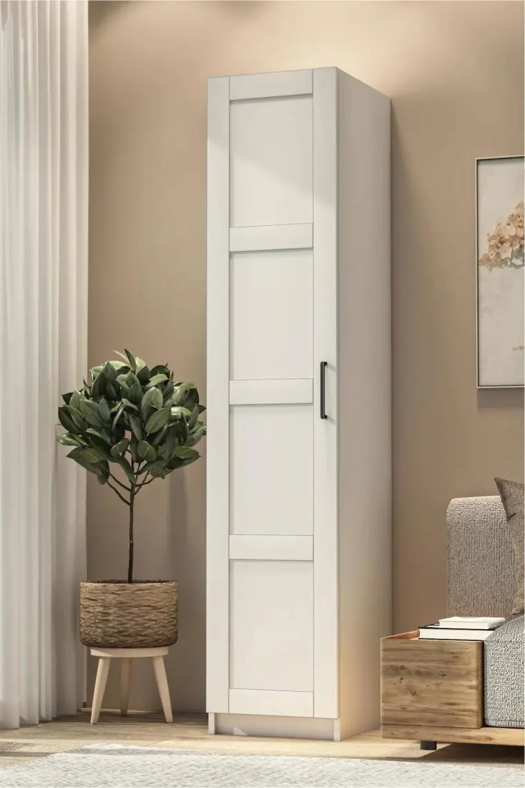 Dekorex MNT111-BEYAZ Kapaklı 5 Bölmeli Dolap