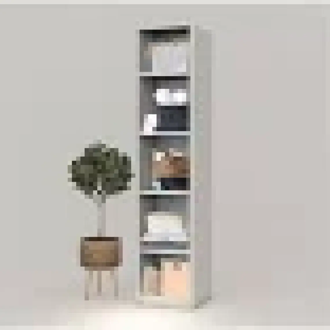 Dekorex MNT111-BEYAZ Kapaklı 5 Bölmeli Dolap