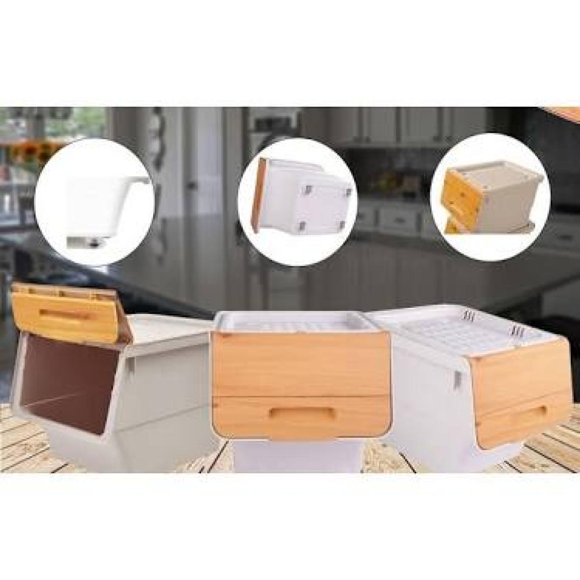 Geseus Motek Organızer Tekerlekli Eşya ve Erzak Kutusu 3X33 LT-MT05 Bambu Kapaklı