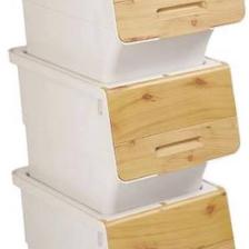 Geseus Motek Organızer Tekerlekli Eşya ve Erzak Kutusu 3X33 LT-MT05 Bambu Kapaklı