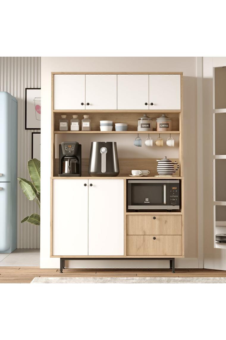 Yurudesign Royce Serisi Kahve Köşesi Çok Amaçlı Dolap Mutfak Dolabı Sepet-Beyaz Re5-Sw