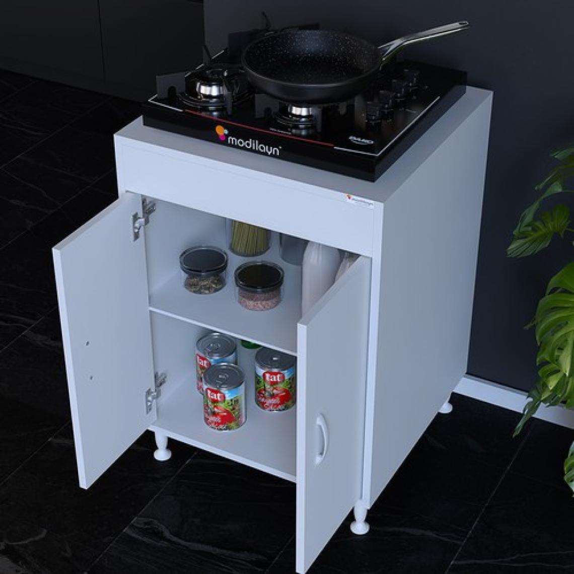 Modilayn AYMEN 59,6 x 85 x 56 cm Set üstü Ocak Ve Tek Raflı Çok Amaçlı Mutfak Dolabı