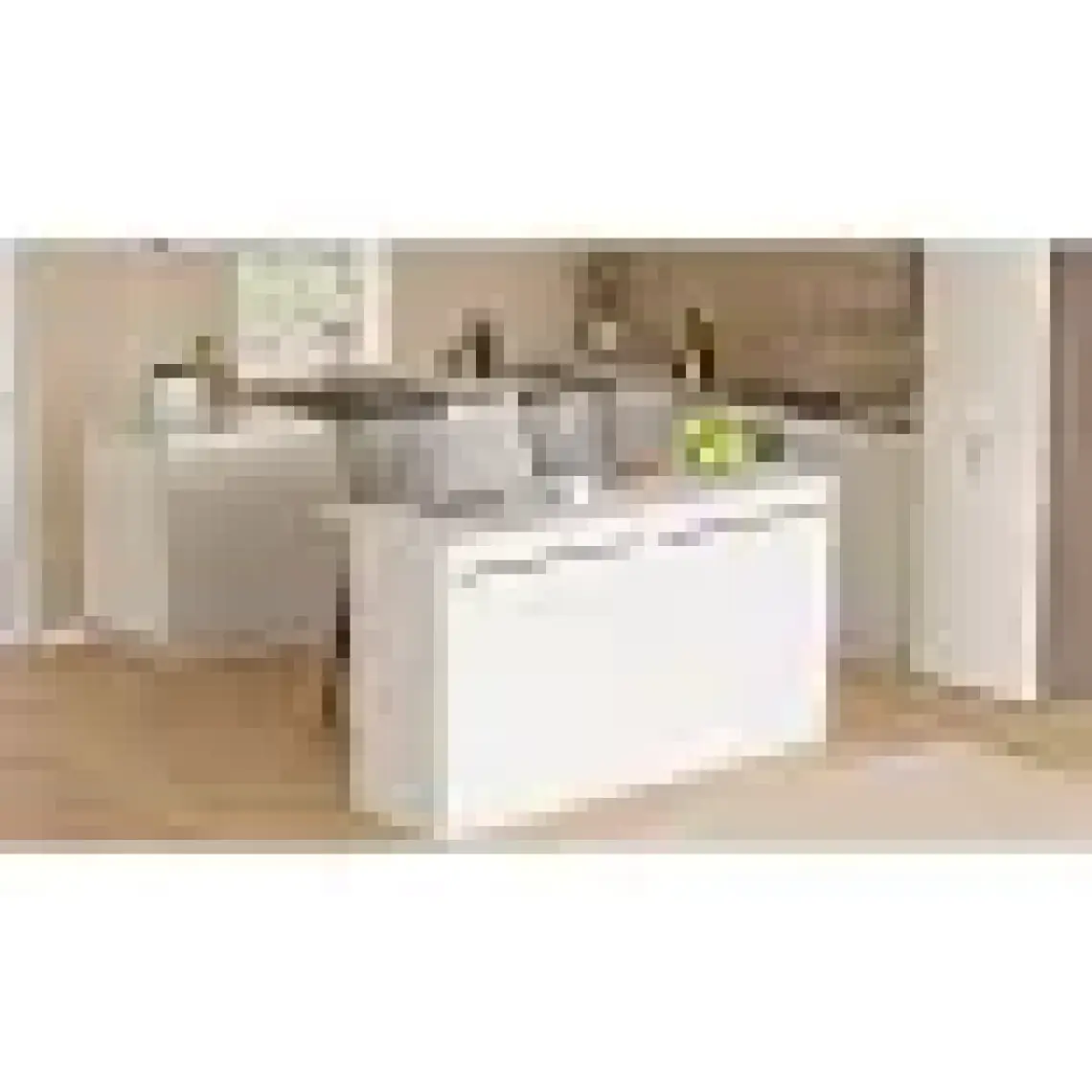 Yurudesign Orren Ada Mutfak Yemek Masası 4 Kapaklı 160CM Beyaz Or1-W