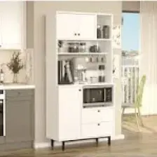 Yurudesign Royce Serisi Kahve Köşesi Çok Amaçlı Dolap Mutfak Dolabı Beyaz Re4-W