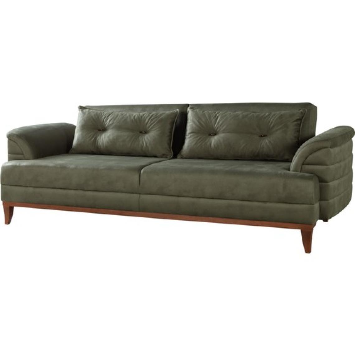 Perla Sofa Madrid Üçlü Yataklı Koltuk Bora Yeşil