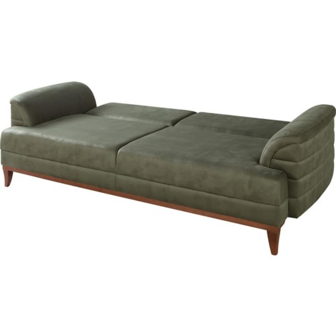 Perla Sofa Madrid Üçlü Yataklı Koltuk Bora Yeşil