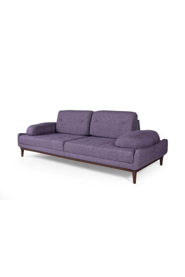 Perla Sofa Nelson Üçlü Koltuk Keten Mor
