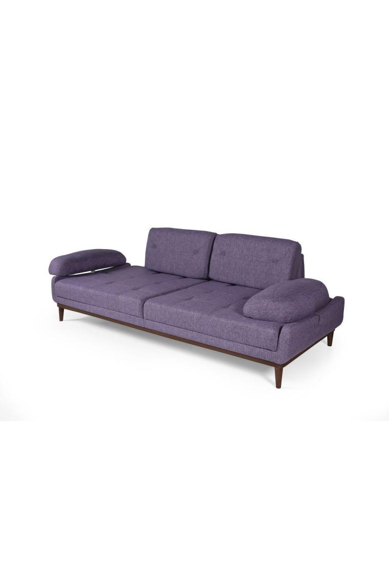 Perla Sofa Nelson Üçlü Koltuk Keten Mor