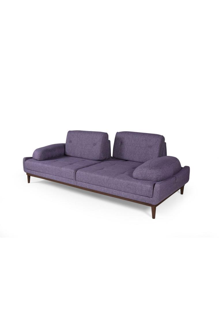 Perla Sofa Nelson Üçlü Koltuk Keten Mor