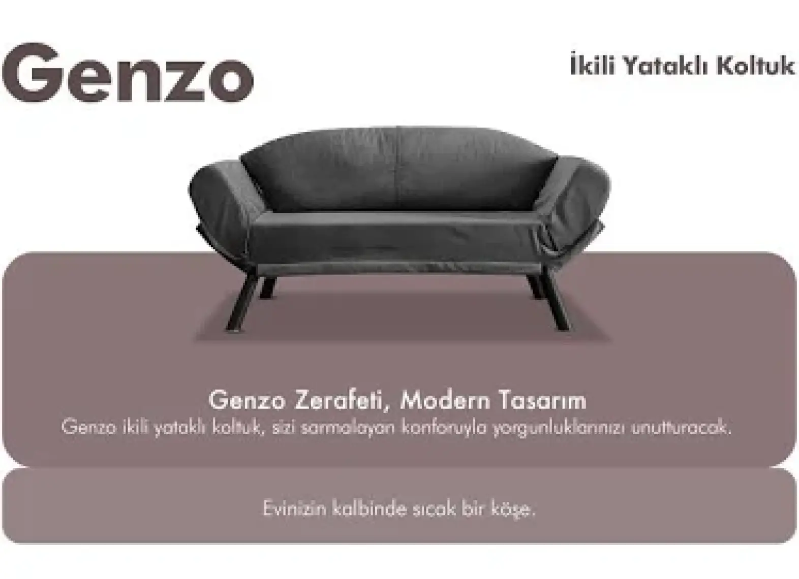 Pafu Genzo İkili Yataklı Koltuk - Petrol