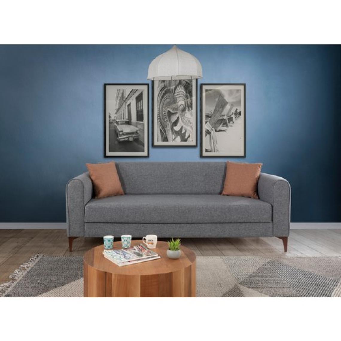 Perla Sofa Ferranti Yataklı Sandıklı Kanepe Açık Gri