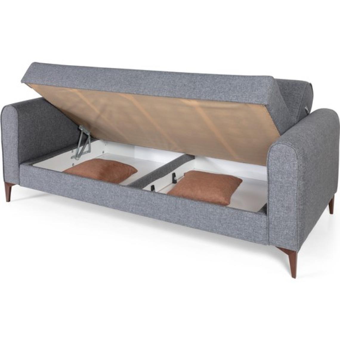 Perla Sofa Ferranti Yataklı Sandıklı Kanepe Açık Gri
