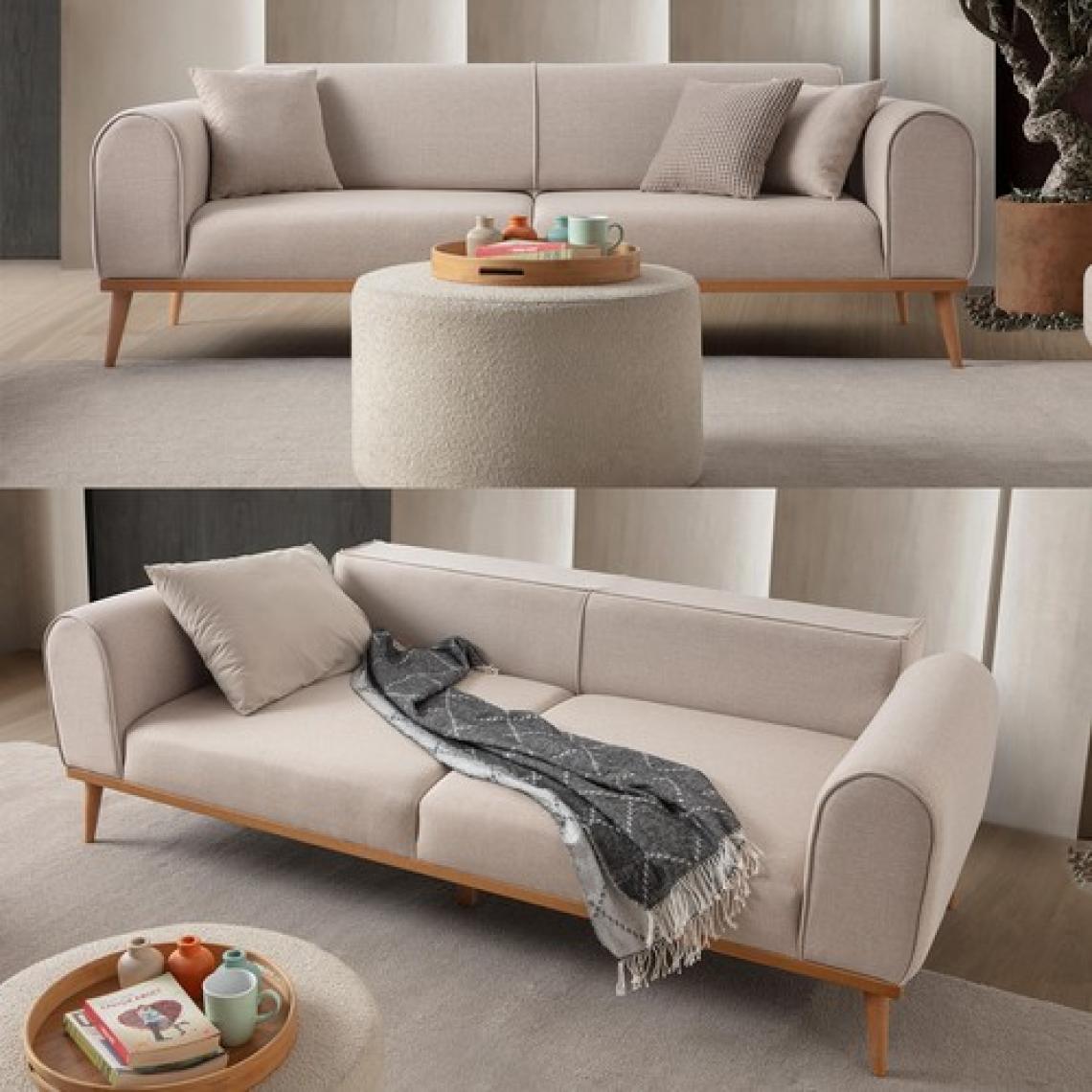 Edsy Home Rebull 3'lü Koltuk Sütlü Kahve