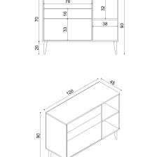İtaly 120cm Şifonyer /Çekmeceli Raflı Şifonyer / Çok Amaçlı Dolap/ Konsol
