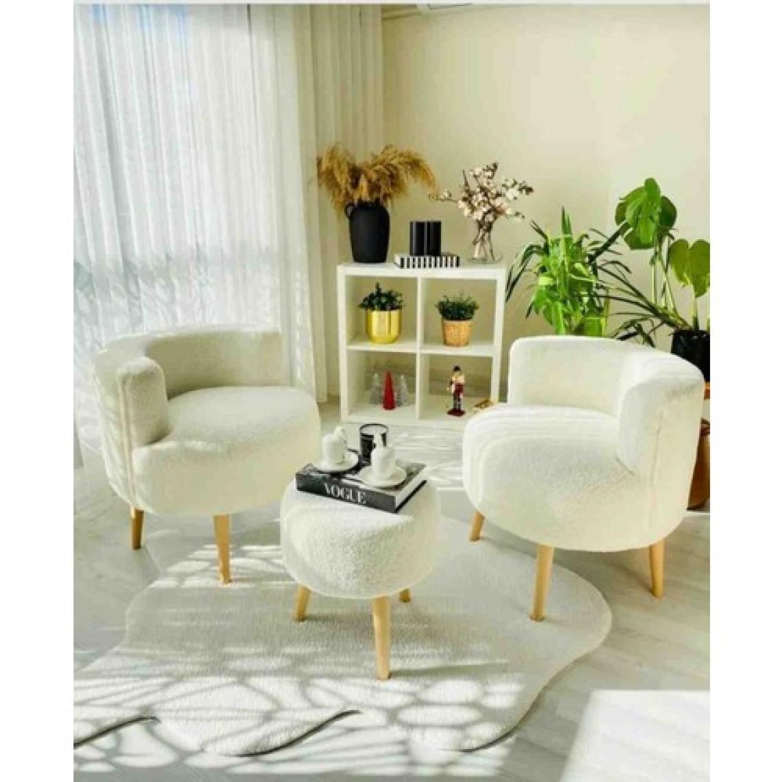 Beylerbeyi Çay Seti Ikili Koltuk Berjer ve Puf Takımı (Salon, Balkon, Ofis) 3 Lü Takım
