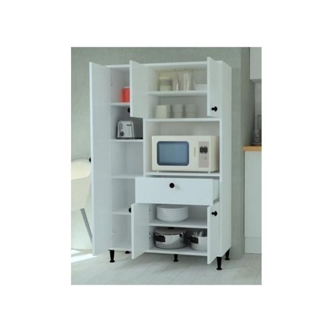 Mobilique Bergama Suntalam Kiler Dolabı 90x32x150 cm – Dayanıklı, Çok Renkli, 4 Çekmeceli Mutfak Depolama Dolabı