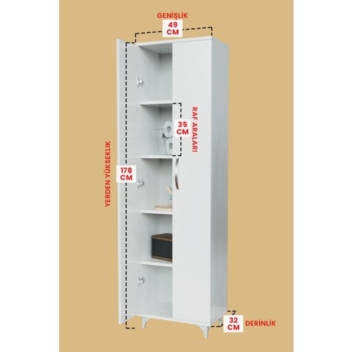 Hediyeler Kapında 5 Raflı Çok Amaçlı Mutfak Dolabı Kiler Banyo Balkon Erzak Dolabı