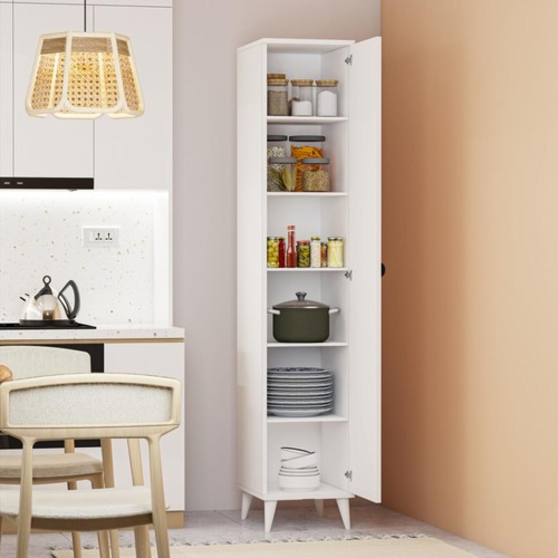 İmbaş Tek Kapaklı 5 Raflı Çok Amaçlı Banyo Mutfak Kiler Dolabı