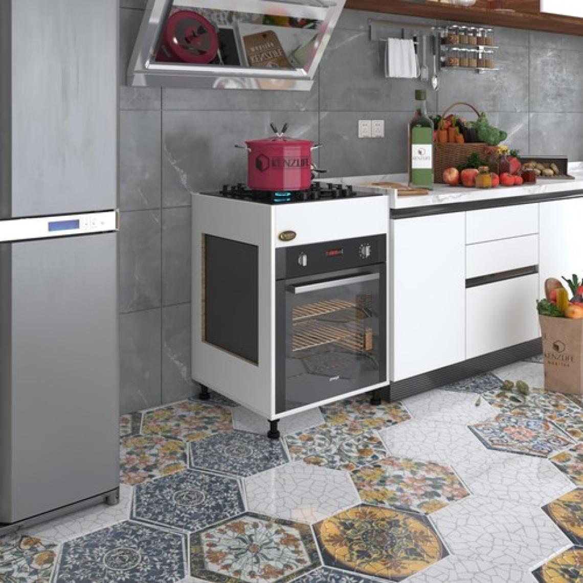 Kenzlife ankastre modülü kabini haya busa3 byz 85*60*56 fırın ocak dolabı ayarlı ayaklı üstten
