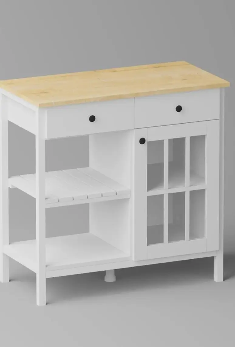 Just Home Çok Amaçlı Kahve Büfesi - Beyaz - 90 cm