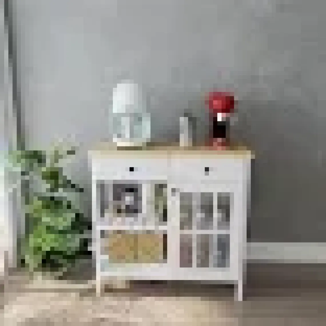 Just Home Çok Amaçlı Kahve Büfesi - Beyaz - 90 cm
