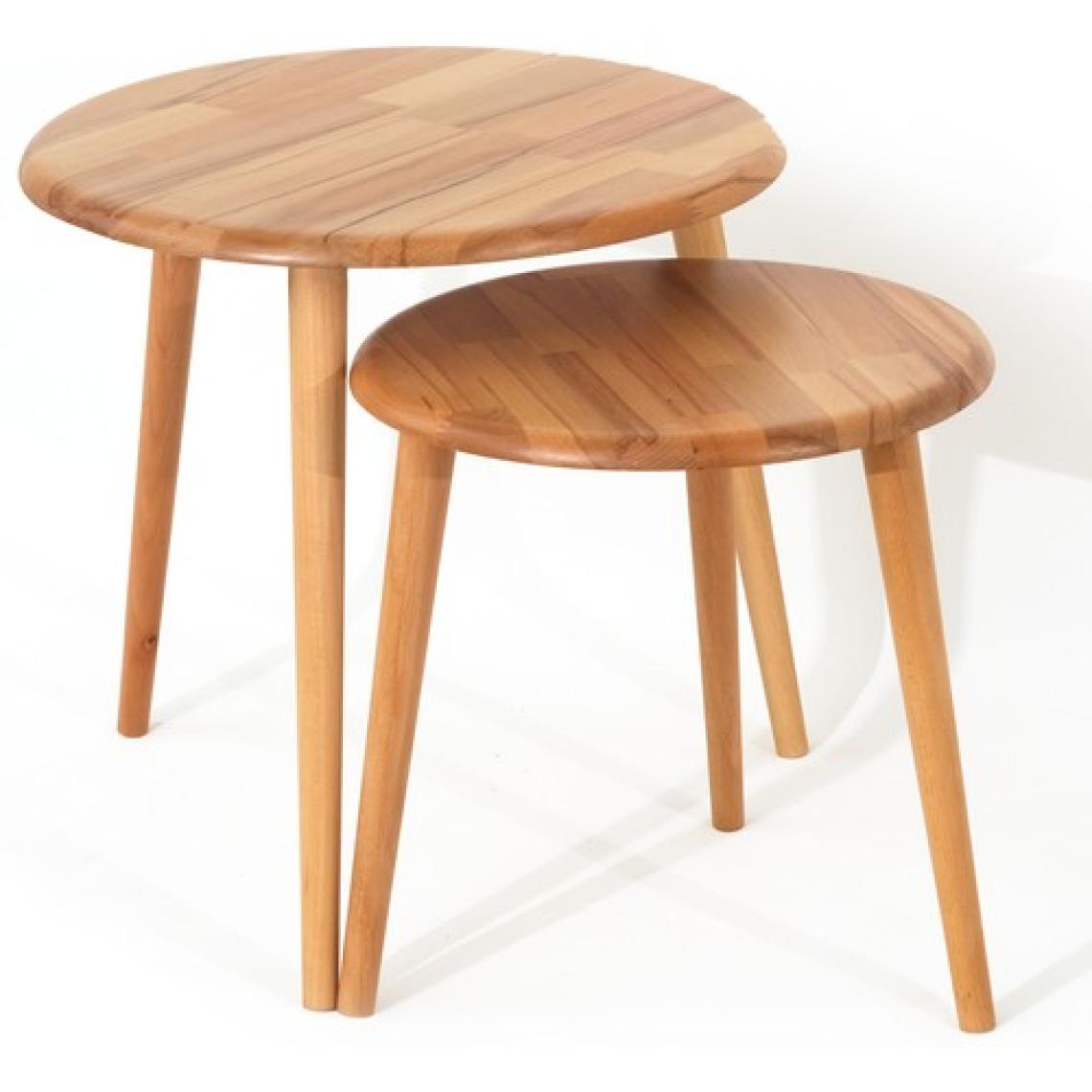 Faw Decor Yuvarlak Masif Doğal Naturel Tekli 2'li 3'lü Zigon Sehpa Set Modern Masif Yan Sehpa Seti