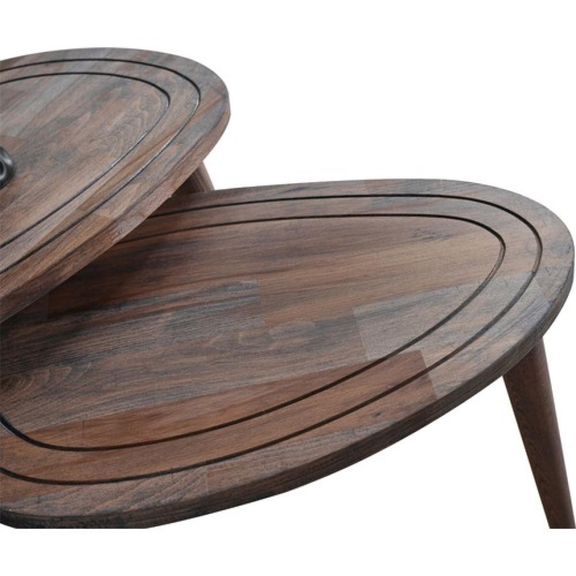 Faw Decor Sweet Doğal Ahşap Zigon Sehpa 2'li Set, Modern Masif Yan Sehpa