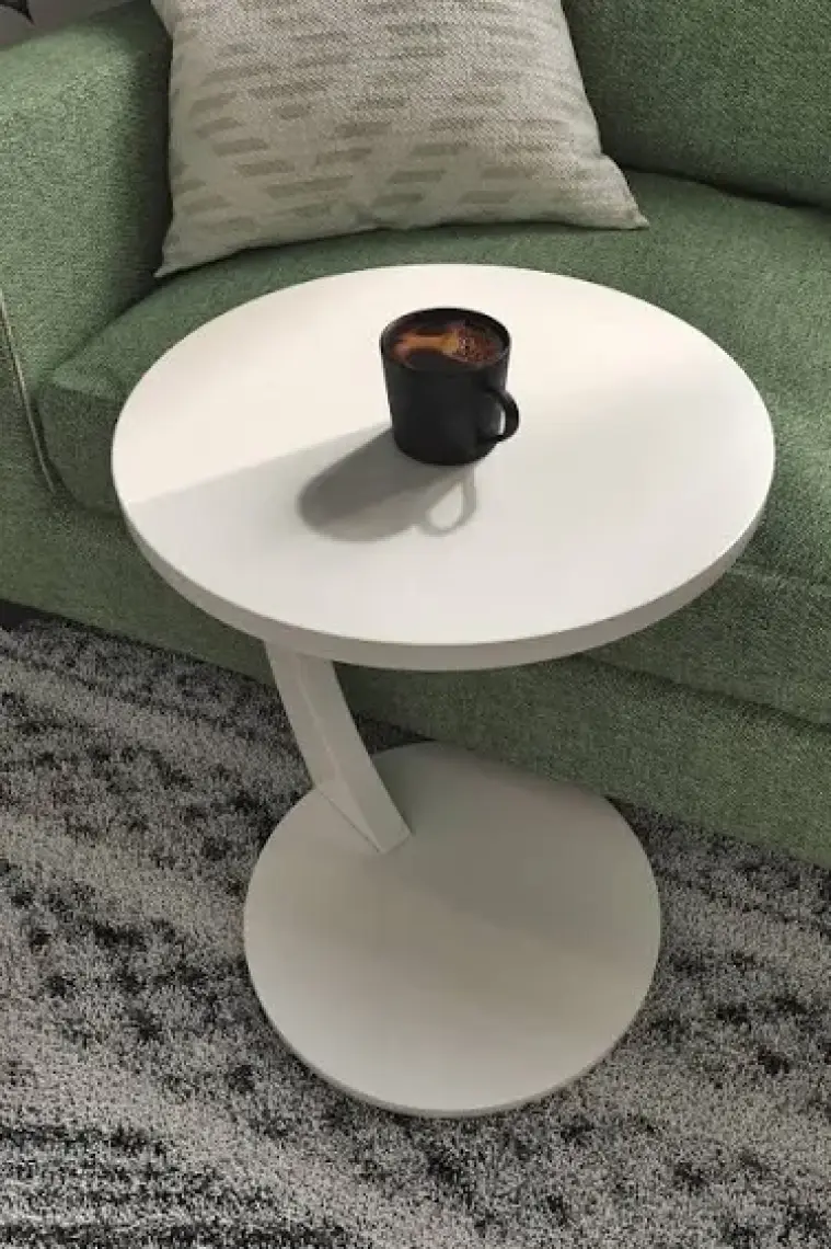 İntergo Tekerlekli C Sehpa Koltuk Sehpası Yan Sehpa Zigon Sehpa Servis Sehpası