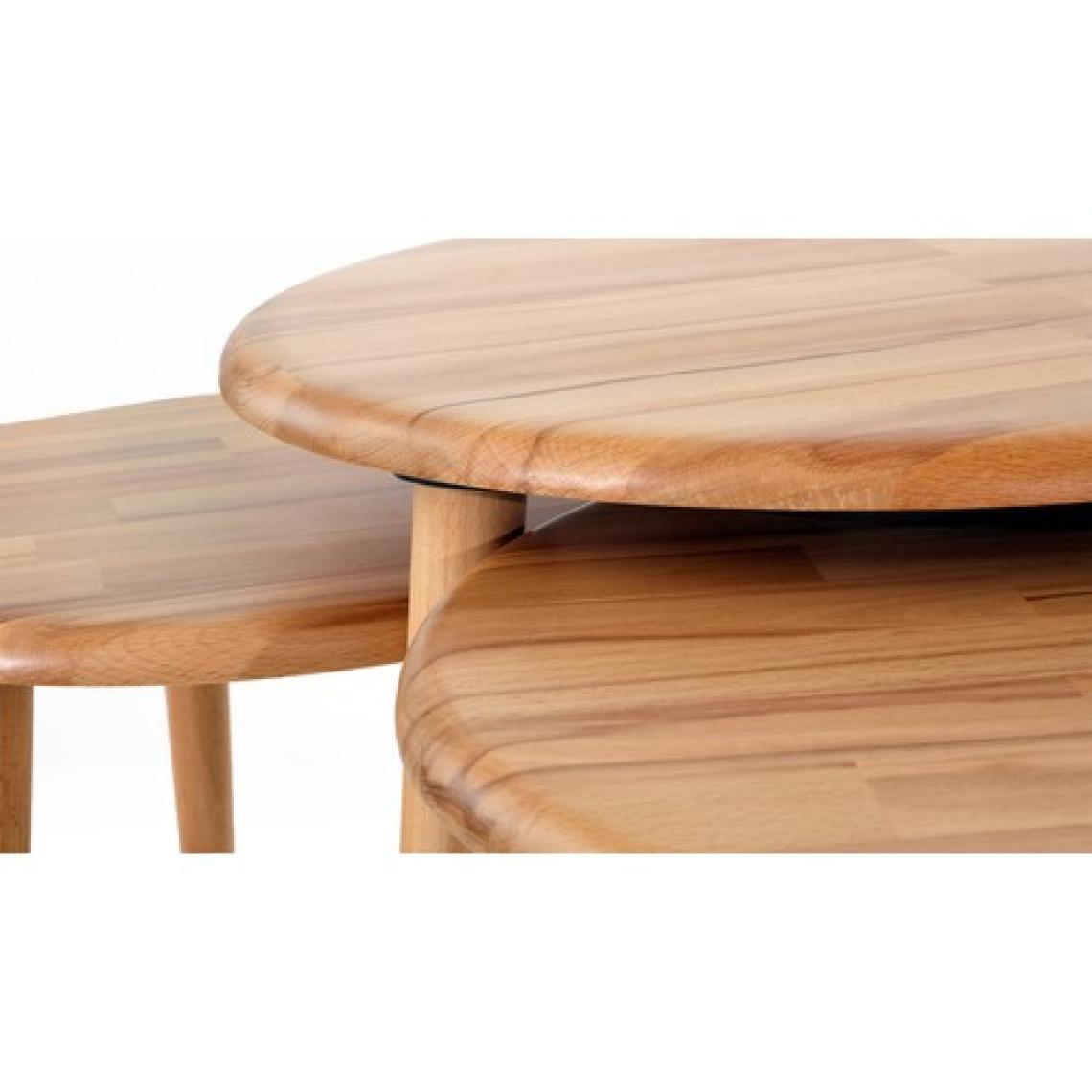 Faw Decor Yuvarlak Masif Doğal Naturel Tekli 2'li 3'lü Zigon Sehpa Set Modern Masif Yan Sehpa Seti