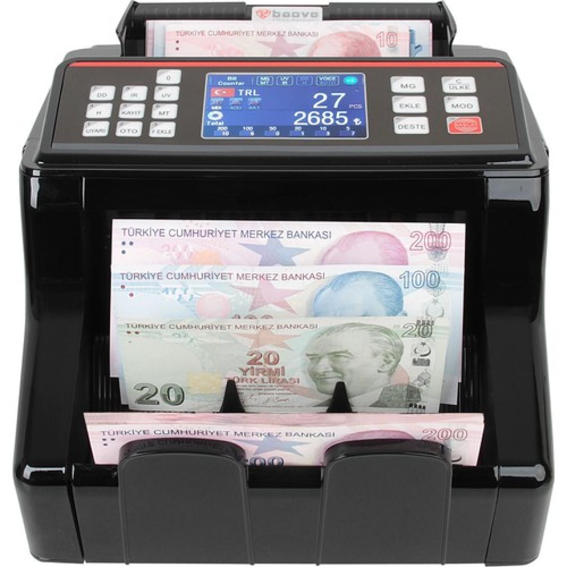 Baove GB8200G Karışık Para Sayma Makinesi - Sahte Yakalama - Türkçe Konuşma - Dünyanın En Büyük Markası