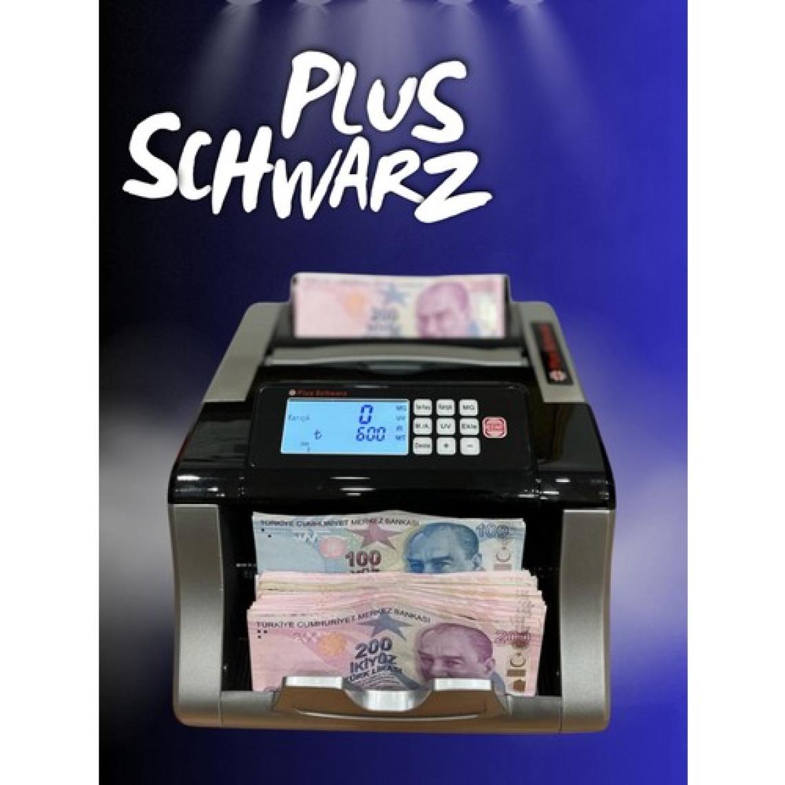 Plus Schwarz Karışık Para Sayma Makinesi - TL, Euro, Usd Sahte Yakalama + Müşteri Ekranı