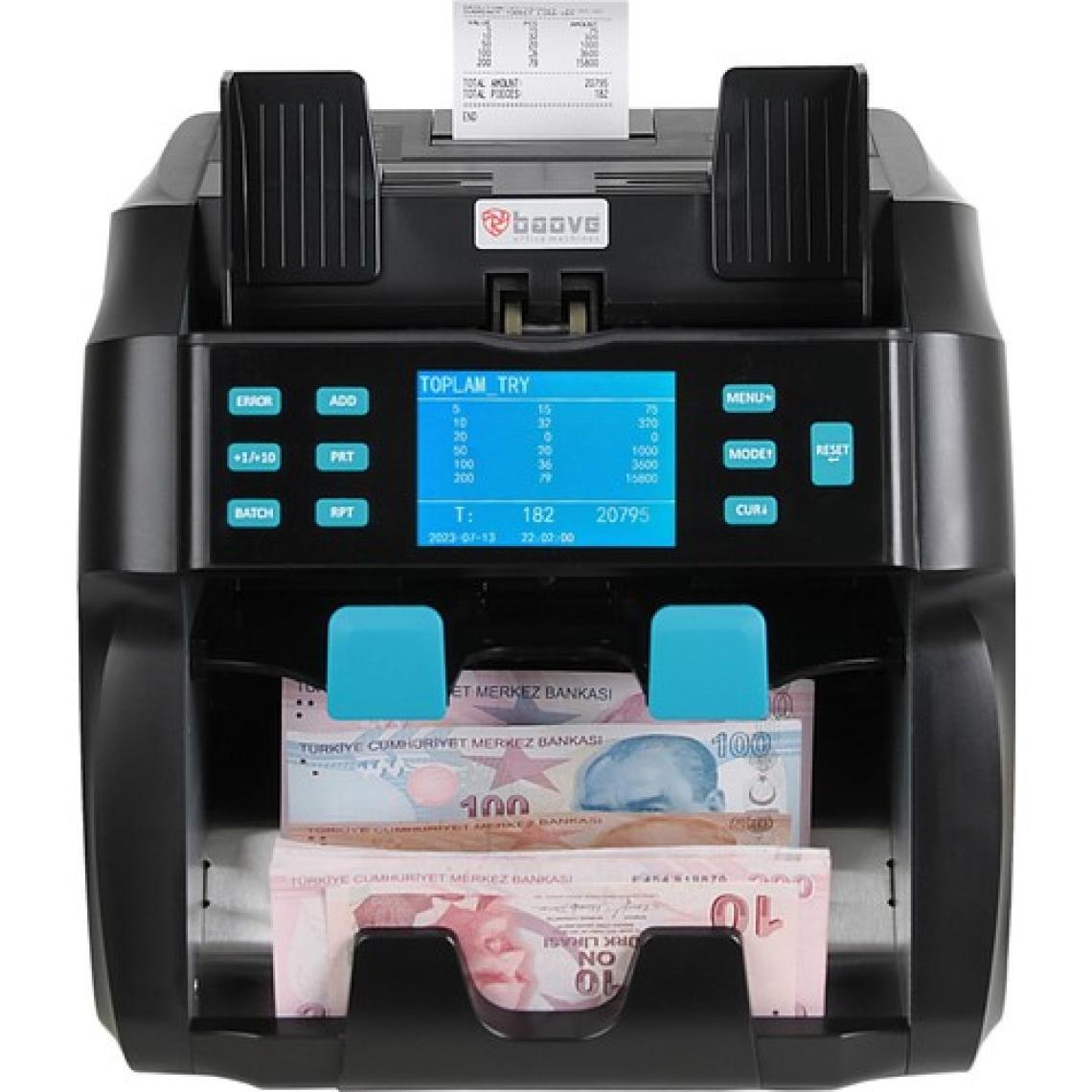 Baove GB9000 Pro Mix Çift Katlı Karışık Para Sayma Makinesi ve Sahte Yakalama - Printer - Müşteri Ekranı