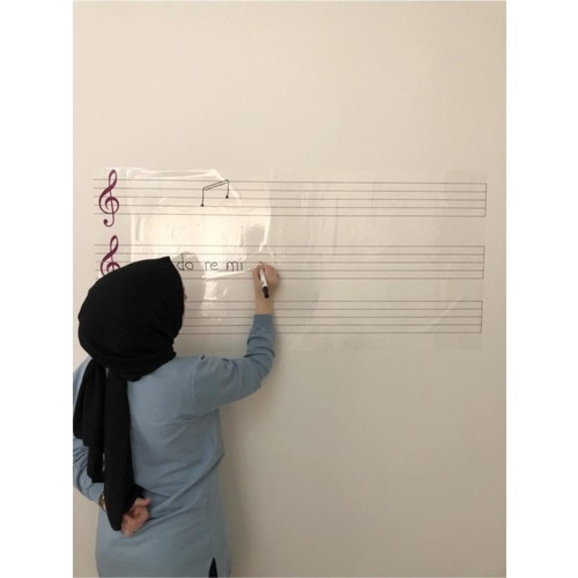 Tutunabilir Kağıt  Nota Yazı Tahtası Sol Anahtarlı ve Nota Çizgili Porteli Akıllı Kağıt Tahta + Kalem