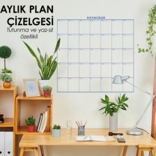 Cengo Aylık Planlayıcı Takvim Çizelgesi 100X100 cm Kağıt Tahta Doldurulabilir Silgili Tahta Kalemi