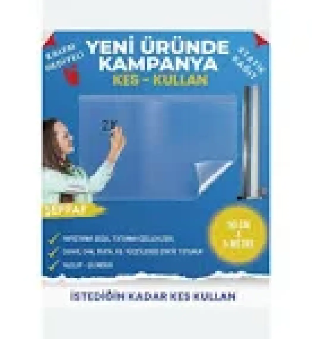 Pi Papers Kes Kullan Akıllı Kağıt - 5 Metre Şeffaf, Statik Tutunma ve Kağıt Tutucu Özellikli, Yazı Tahtası