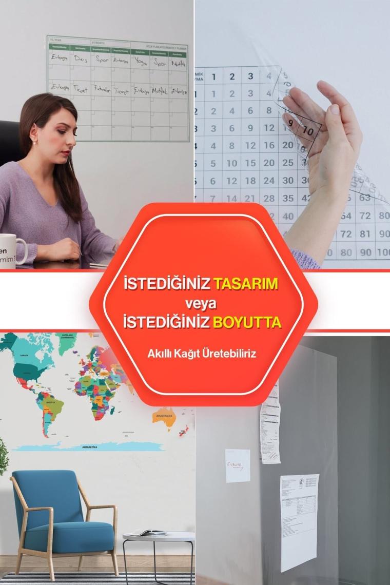 Pi Papers Haftalık Yemek Menüsü Planlayıcı Yapışkansız Tutunan Statik, Yeri Değiştirilebilir Akıllı Kağıt