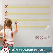 Pi Papers Yeni Müfredata Uygun Kılavuz Çizgili Yazı Tahtası, Yapışkansız Tutunan Sihirli Akıllı Kağıt Tahta