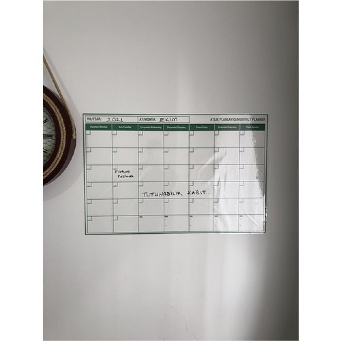Tutunabilir Kağıt 2 Adet Aylık Planlayıcı Takvim Yazı Tahtası - 4 Adet Yazı Tahtası Kalemi - 1 Adet Keçeli Silgi