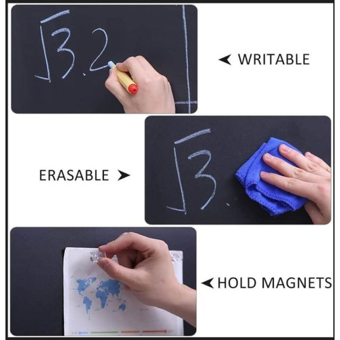 Hdg Yapışkanlı Manyetik Yazı Tahtası Siyah - 35X61 cm - Tebeşir ve Magnet Hediyeli - Mıknatıs Tutar
