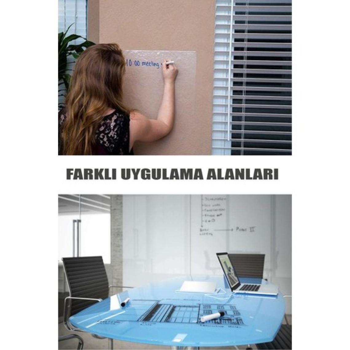 Pi Papers Akıllı Kağıt - 60x100 Cm Şeffaf, 2 Adet Pratik Inovatif, Statik Yapışkansız Tutunan Yazı Tahtası
