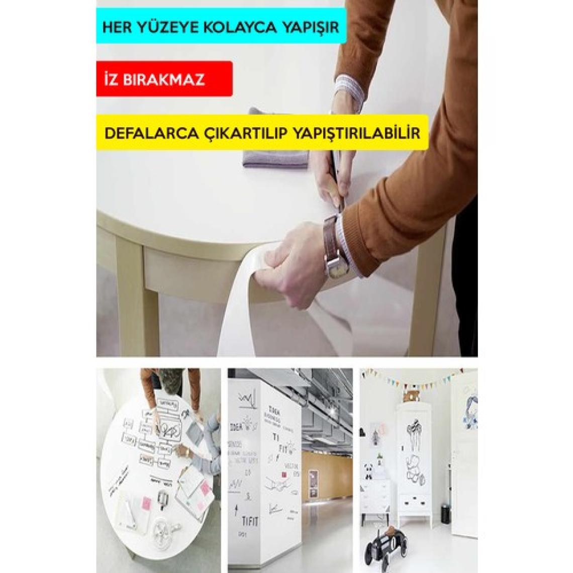 Pi Papers Akıllı Kağıt - 60x100 Cm Şeffaf, 2 Adet Pratik Inovatif, Statik Yapışkansız Tutunan Yazı Tahtası