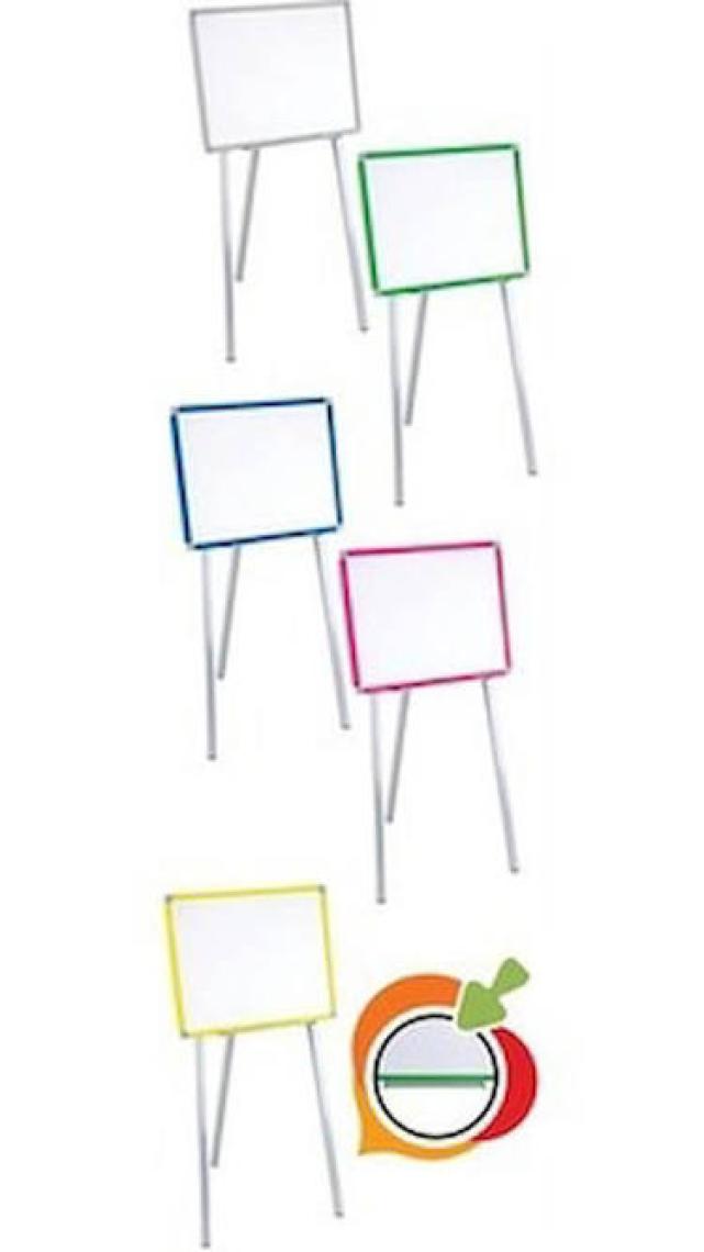 Panda 35 x 45 Gökkuşağı Çerçeve Sabit Ayaklı Laminat Yazı Tahtası (PAN130)