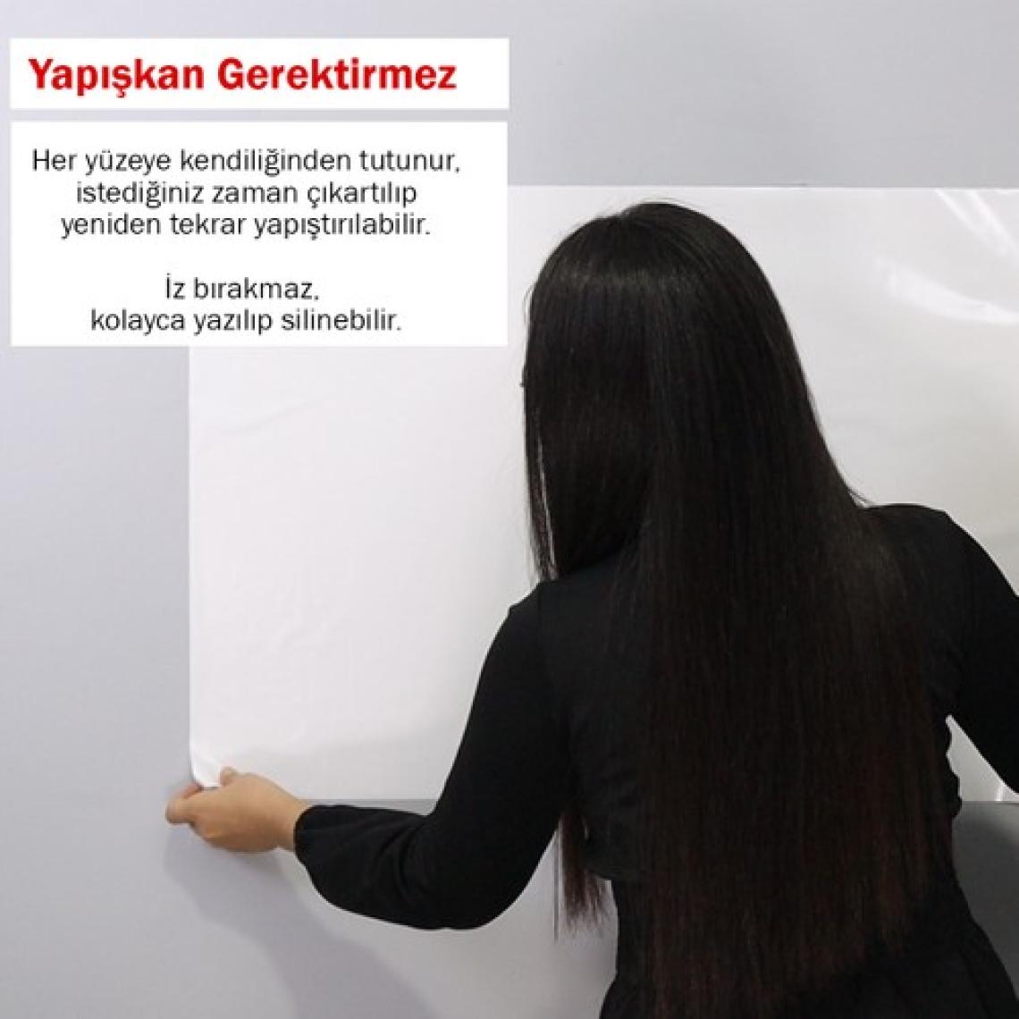 Pi Papers Akıllı Kağıt - 150x200 Cm Beyaz, 2 Adet Not Belge Fotoğraf Tutucu Özellikli Statik Sihirli Pano