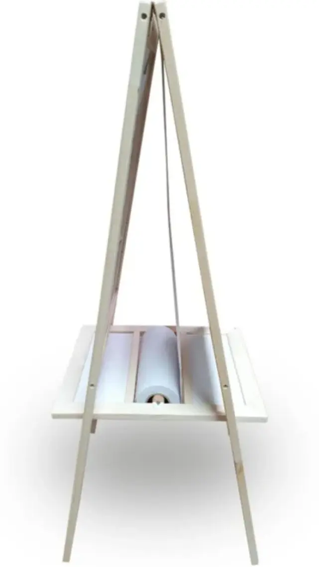 Armode Rulo Kağıtlı Çift Taraflı Ayaklı Ahşap Çocuk Yazı Tahtası Siyah-Beyaz 115 x 50 cm